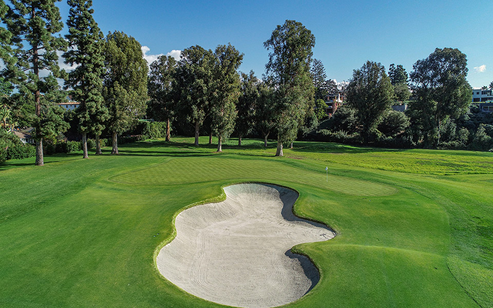 green and bunker at the Riviera Country Club, Palisades, California